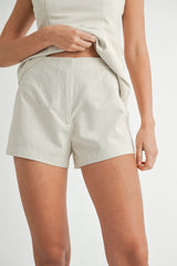 ARIJIN  SQUARE NECK TOP AND SHORTS LINEN SET