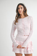 LUCY KNIT CARDIGAN MINI SKIRT SET