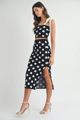 AMELINE POLKA KNIT TOP AND KNIT SKIRT