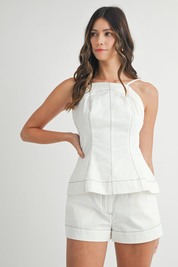 SILVERDALE APRON NECK TUNIC SHORTS SET