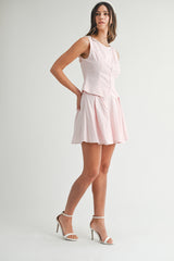 INDIE LINEN VEST WITH PIPING TRIM