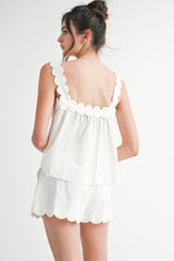 HAILEY SCALLOPED STRAP AND HEM DETAIL SET