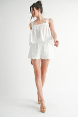 HAILEY SCALLOPED STRAP AND HEM DETAIL SET