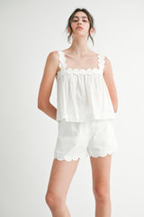 HAILEY SCALLOPED STRAP AND HEM DETAIL SET