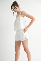 HAILEY SCALLOPED STRAP AND HEM DETAIL SET