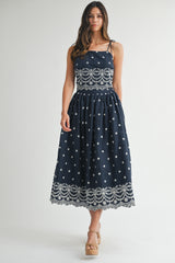 ELIZA EMBROIDERED CROP TOP AND MIDI SKIRT SET
