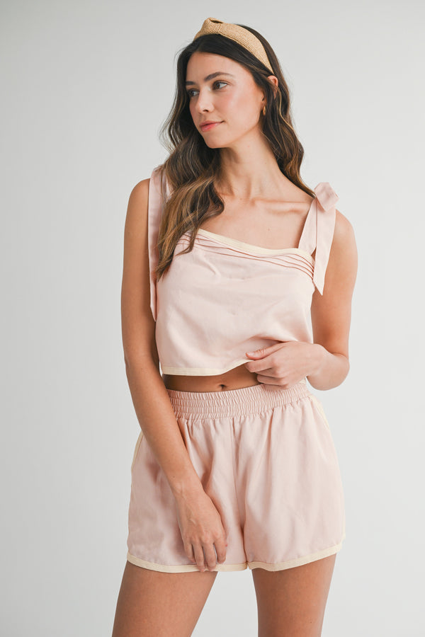 SOMERSET CONTRAST STRAP TOP AND SHORTS SET