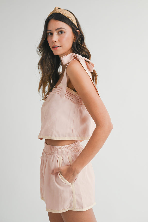SOMERSET CONTRAST STRAP TOP AND SHORTS SET