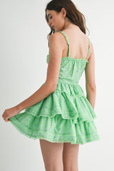 BELEN LACE TRIM PEPLUM TOP AND SKIRT SET