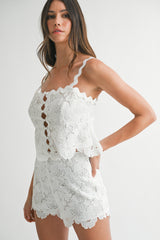 LACE CAMI TOP AND SHORTS SET