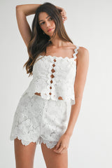 LACE CAMI TOP AND SHORTS SET