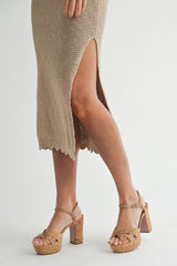 SCOUT SCALLOP TUBE TOP AND MIDI KNIT SKIRT SET