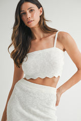 SCOUT SCALLOP TUBE TOP AND MIDI KNIT SKIRT SET