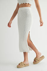 SCOUT SCALLOP TUBE TOP AND MIDI KNIT SKIRT SET