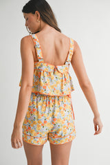 LENNON SHOULDER TIE TOP AND SHORTS SET
