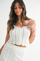 SEVYN BUTTON FRONT KNIT TOP AND SHORTS SET