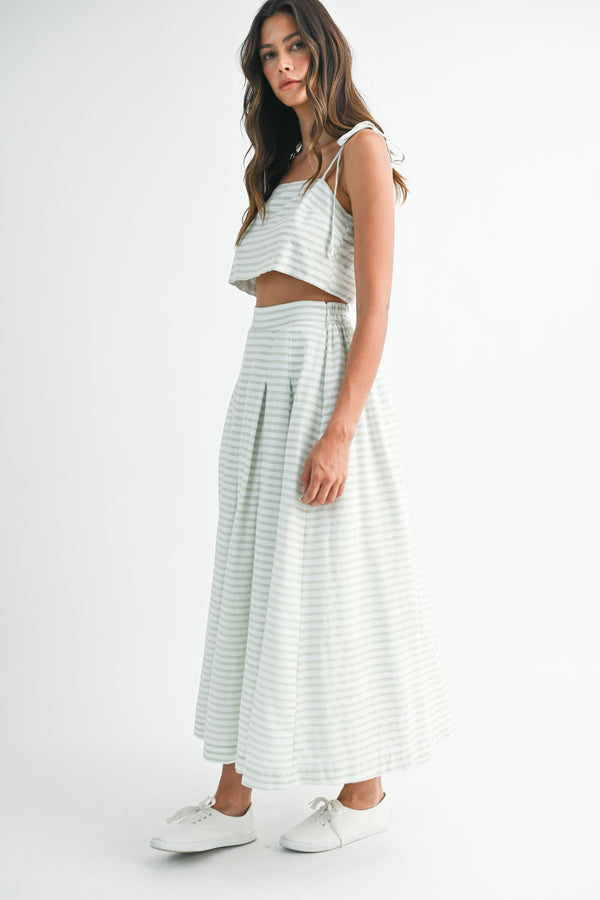 ROBERTA SLEEVELESS TOP AND MIDI SKIRT SET