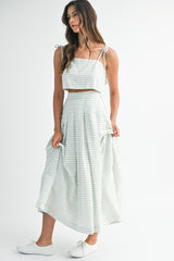 ROBERTA SLEEVELESS TOP AND MIDI SKIRT SET