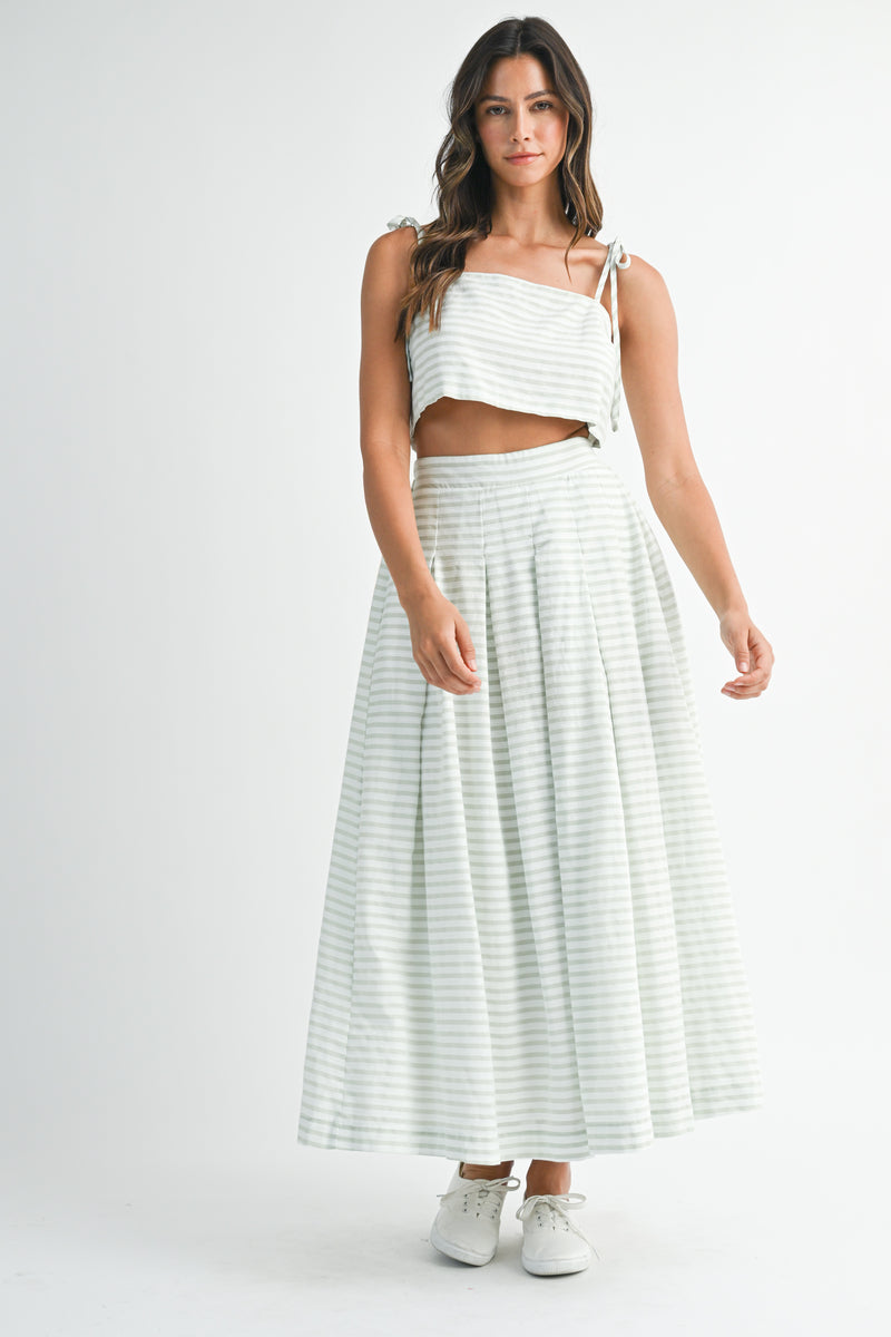 ROBERTA SLEEVELESS TOP AND MIDI SKIRT SET