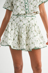 DAFNE SHORT SLEEVE SHIRT SKIRT SET