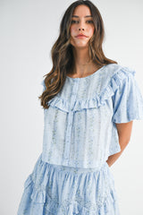 DIONNE LACE RUFFLE TOP SKIRT SET