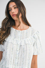 DIONNE LACE RUFFLE TOP SKIRT SET