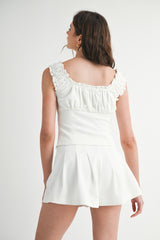 MARLEE SQUARE NECKLINE TOP AND SHORTS SET