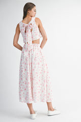 HILMA BACK TIE TOP AND MIDI SKIRT SET