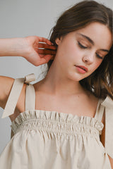 LAURYN EYELET BORDER TIE SHOULDER TOP AND SHORTS SET