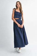 HUNTER FRILLED TOP AND MIDI SKIRT SET