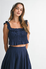 HUNTER FRILLED TOP AND MIDI SKIRT SET