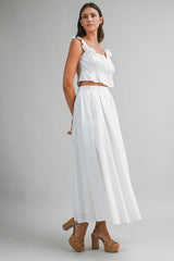 HUNTER FRILLED TOP AND MIDI SKIRT SET