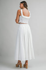 HUNTER FRILLED TOP AND MIDI SKIRT SET
