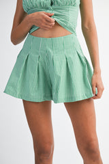 ROSIE GINGHEM PLAID RUCHED TOP AND SHORTS SET