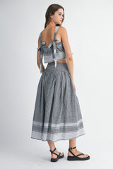 CARLA BOADER STRIPED TOP AND MIDI SKIRT SET