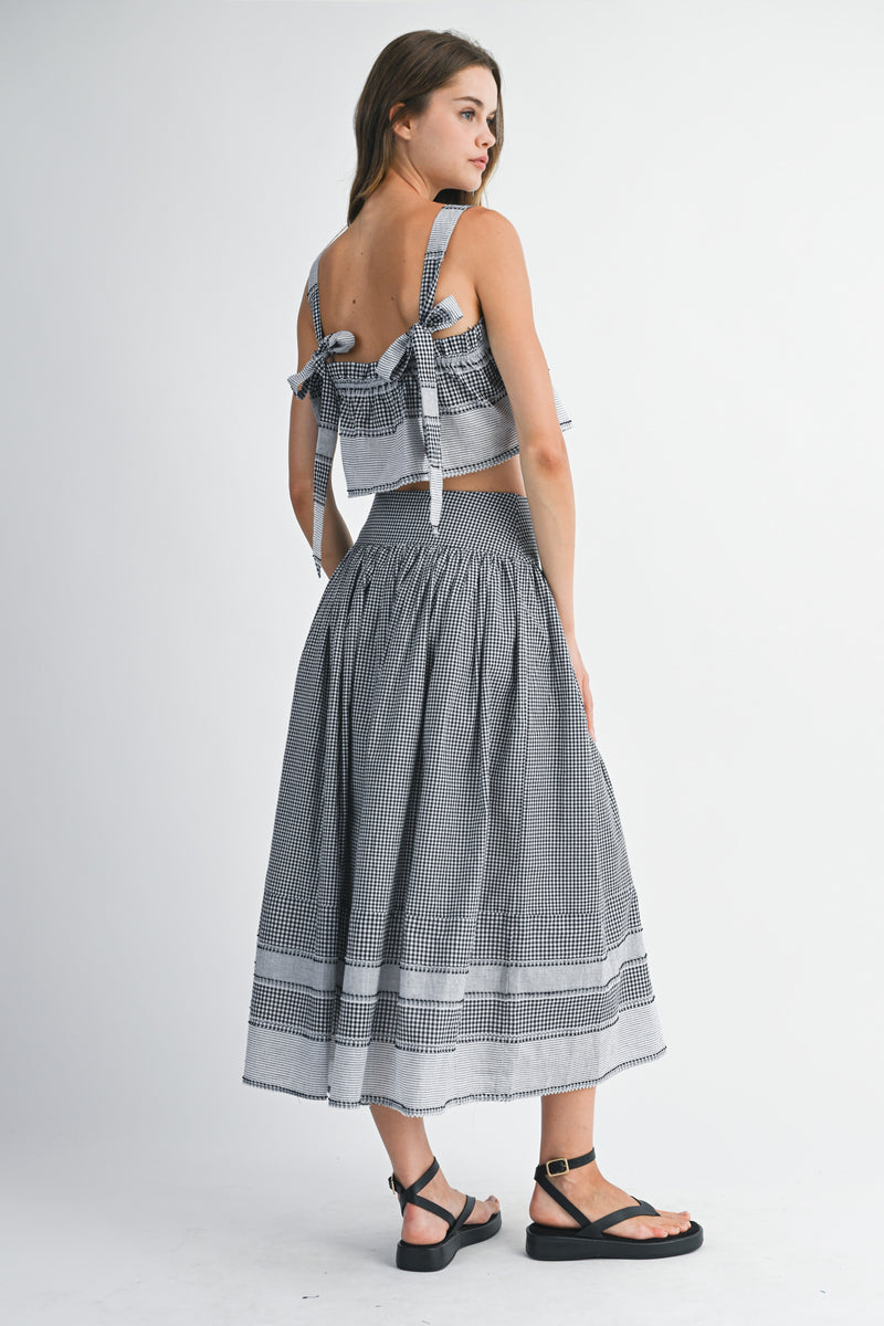 CARLA BOADER STRIPED TOP AND MIDI SKIRT SET