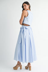 LAYLA SLEEVELESS COLLAR TOP AND SKIRT SET