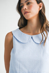 LAYLA SLEEVELESS COLLAR TOP AND SKIRT SET