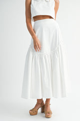 SKYLA SLEEVELESS COLLAR TOP AND SKIRT SET