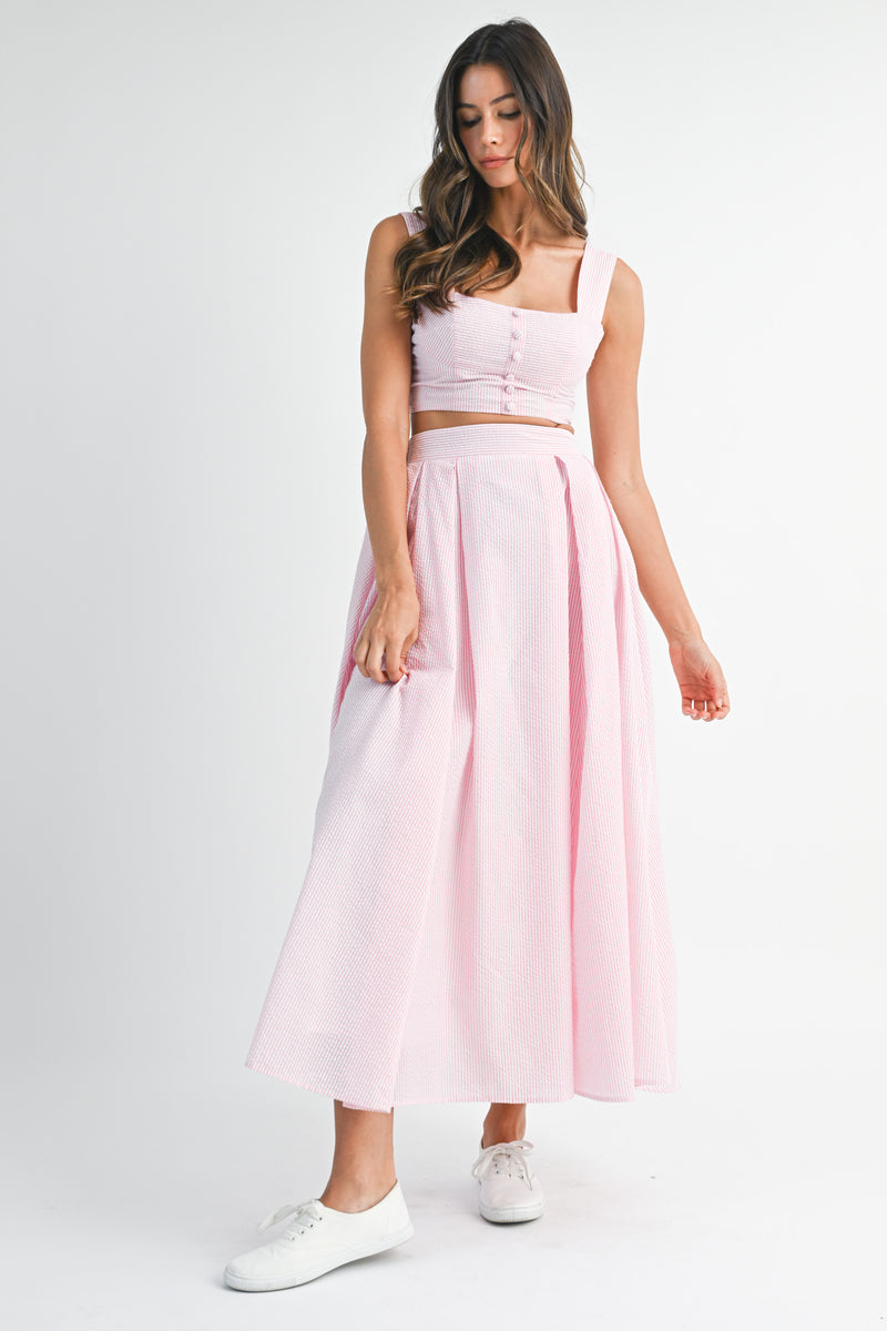 DANICA SLEEVELESS TOP AND MIDI SKIRT SET