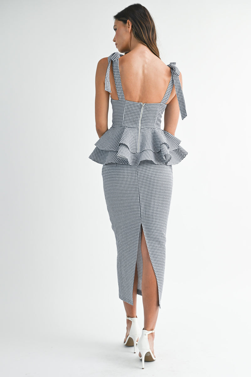TARO PEPLUM TOP SKIRT SET