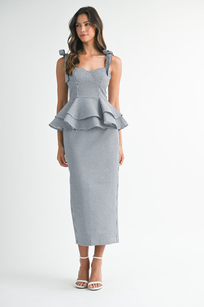 TARO PEPLUM TOP SKIRT SET