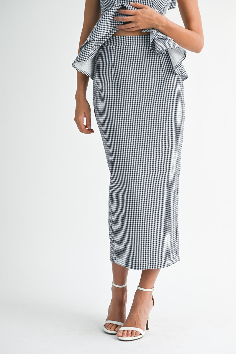 TARO PEPLUM TOP SKIRT SET