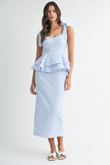 TARO PEPLUM TOP SKIRT SET