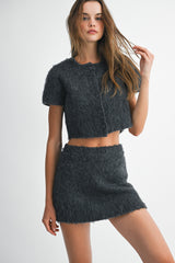 HANEUL CROP CARDIGAN SKIRT SET