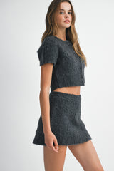 HANEUL CROP CARDIGAN SKIRT SET