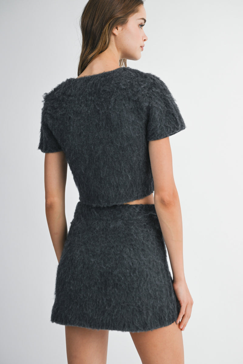HANEUL CROP CARDIGAN SKIRT SET