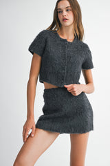 HANEUL CROP CARDIGAN SKIRT SET