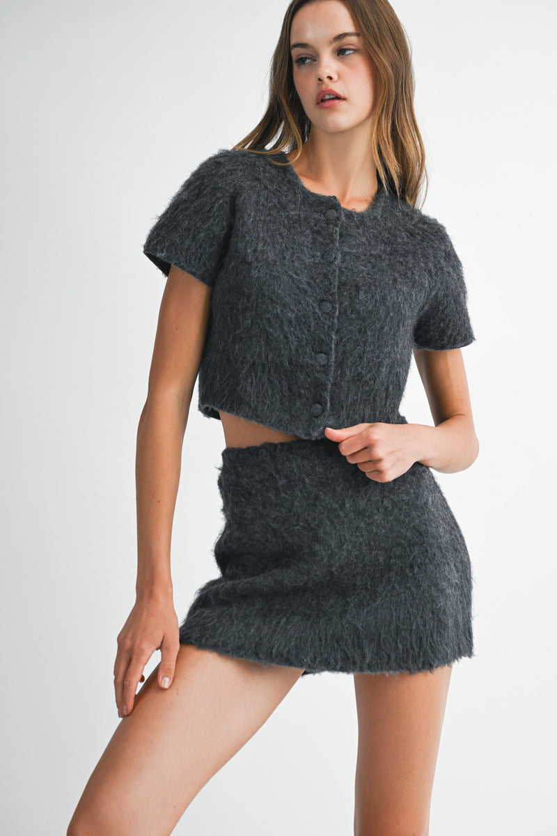 HANEUL CROP CARDIGAN SKIRT SET