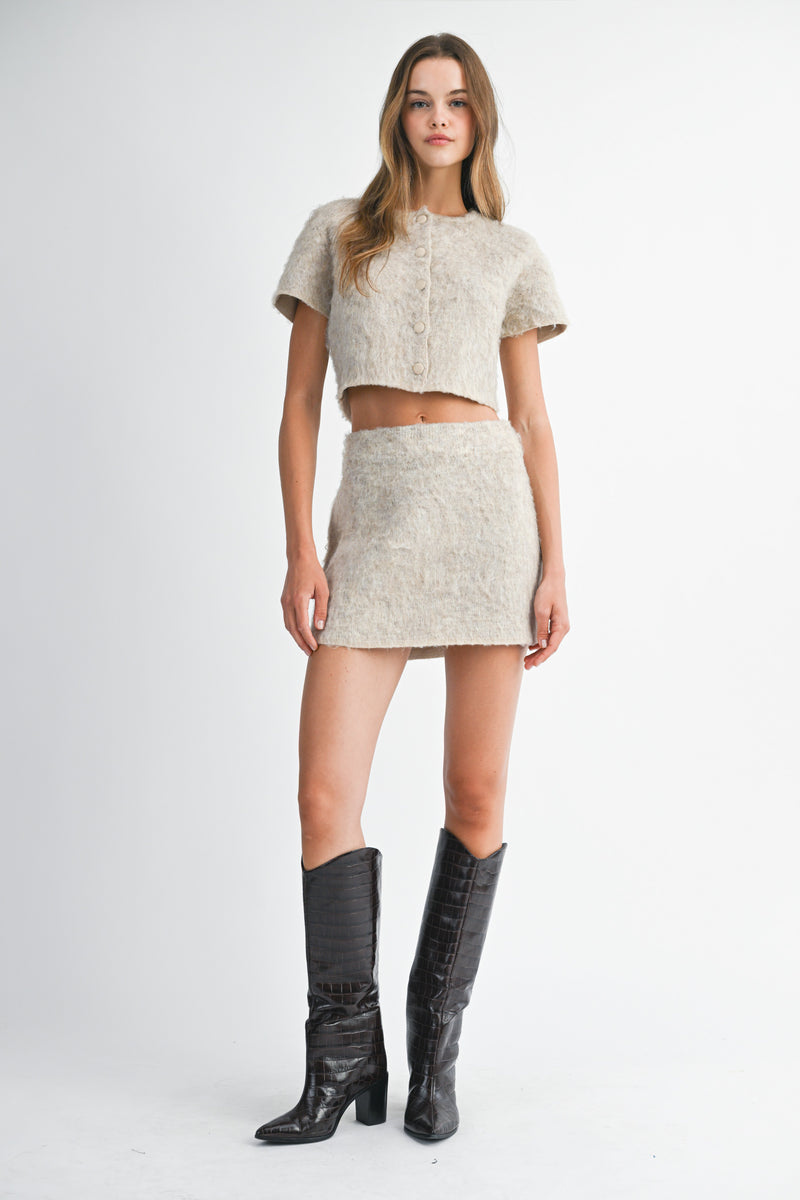 HANEUL CROP CARDIGAN SKIRT SET